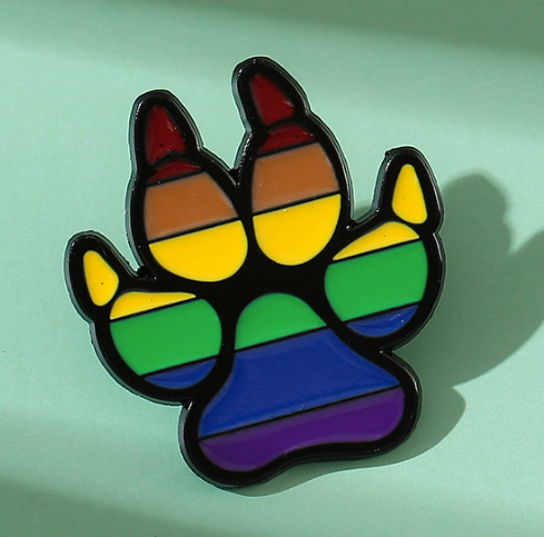LGBTQ+ Pride Rainbow Paw Print Enamel Pin – 1” Pet Lover Lapel Pin - Pride Accessory Gift | | Wiccan Center