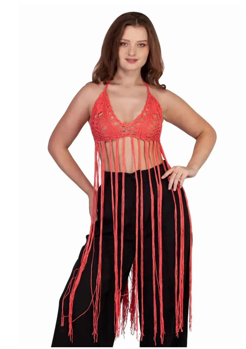 Crotchet Bikini Top with Long Fringe | Apparel | Wiccan Center