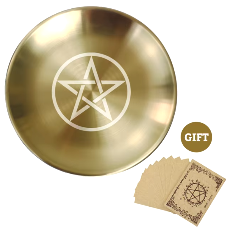 Gold Altar Plates | incense holder | Wiccan Center