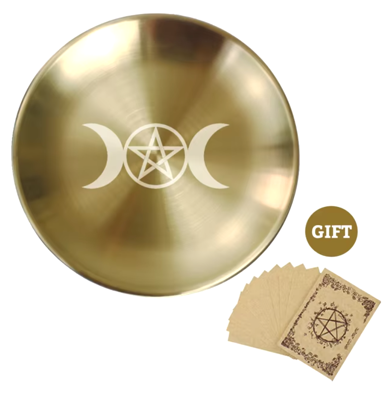 Gold Altar Plates | incense holder | Wiccan Center