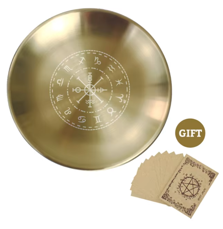 Gold Altar Plates | incense holder | Wiccan Center