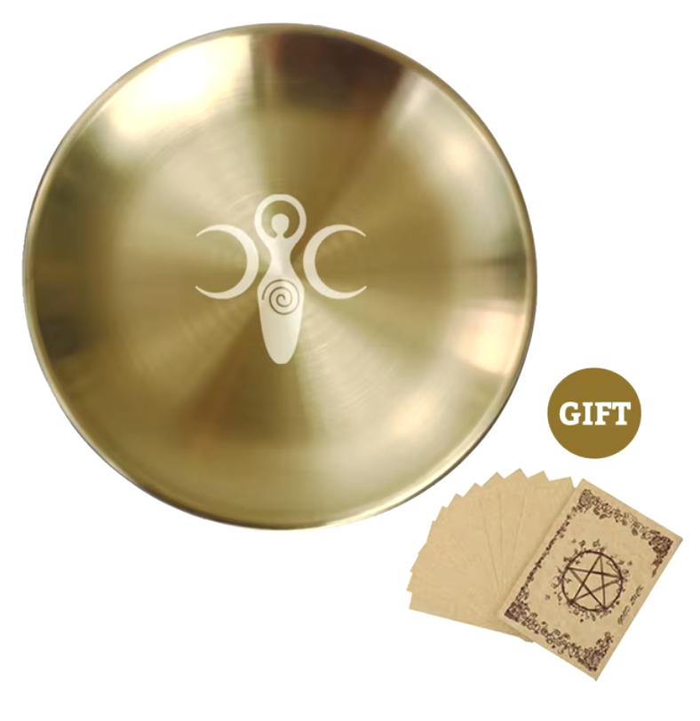 Gold Altar Plates | incense holder | Wiccan Center