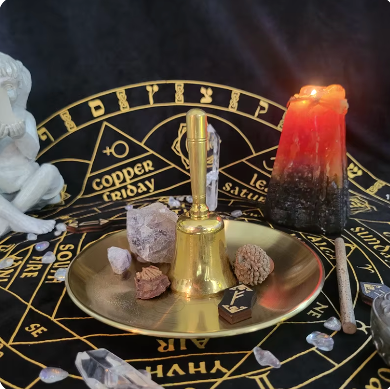 Gold Altar Plates | incense holder | Wiccan Center