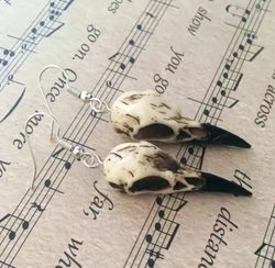 Raven Skull Earrings | earrings | Wiccan Center