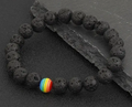 Lava Stone Beads LGBTQ Pride Rainbow Bracelet | | Wiccan Center