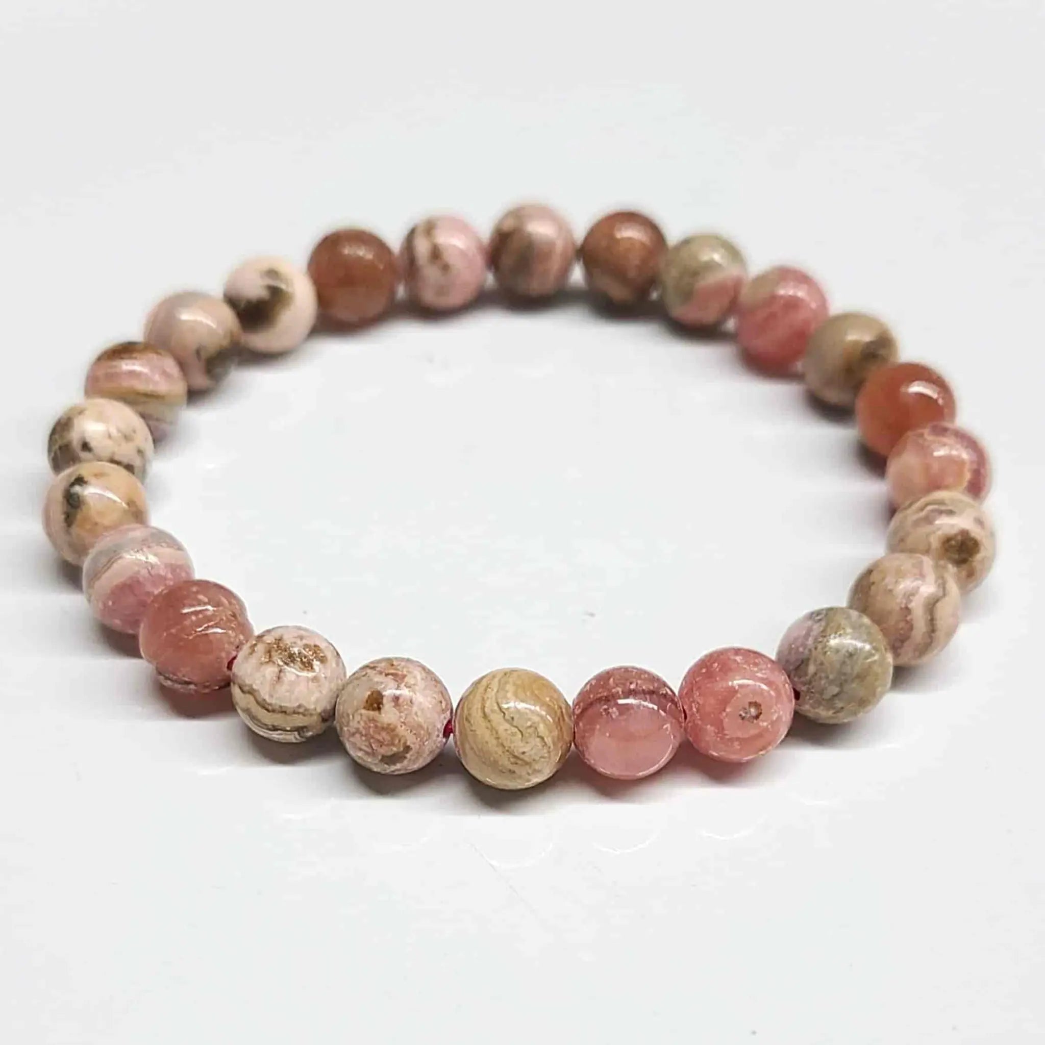 Rhodochrosite Round Bead Bracelet - Heart Awakening | Bracelets | Wiccan Center
