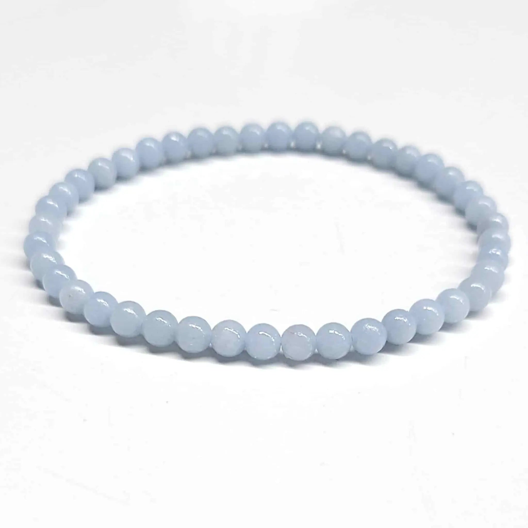 Angelite Round Bead Bracelet - Angelic Communication | Bracelets | Wiccan Center