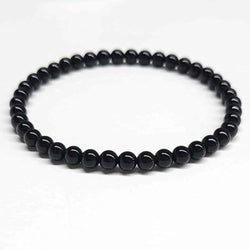 Black Tourmaline Round Bead Bracelet for Energy Filtering & Grounding | Bracelets | Wiccan Center