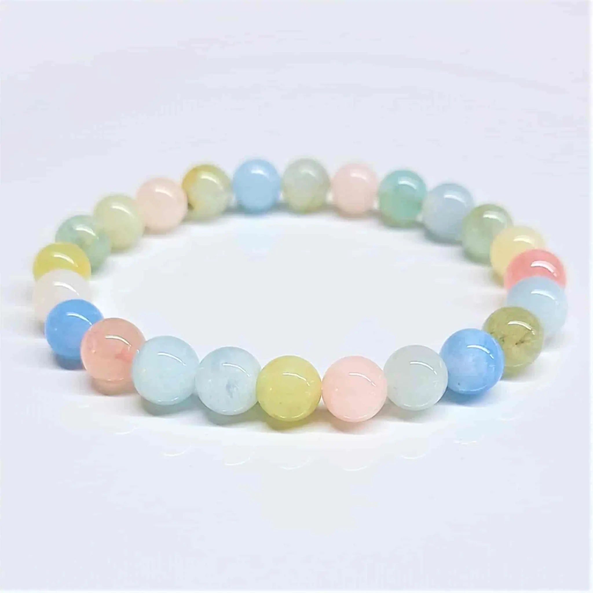Morganite Round Bead Bracelet - Gentle Healing | Bracelets | Wiccan Center