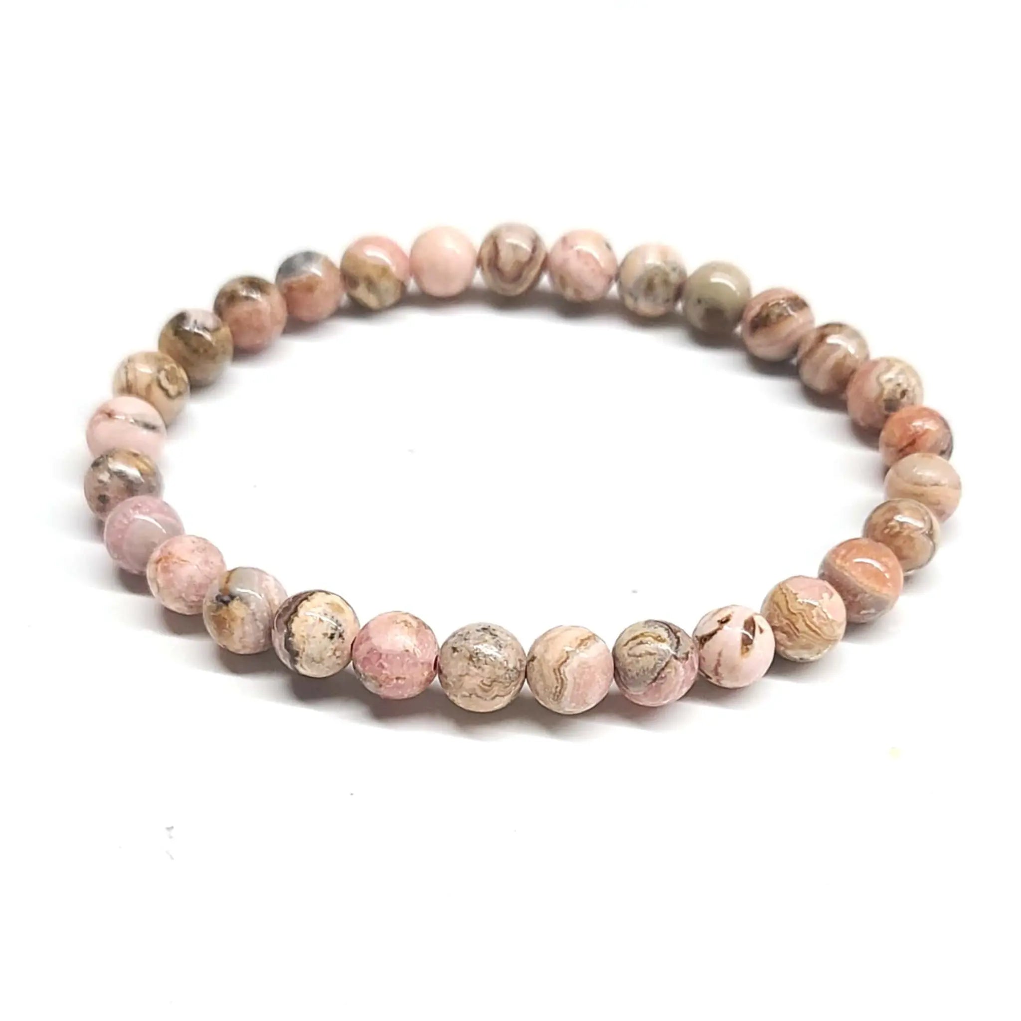 Rhodochrosite Round Bead Bracelet - Heart Awakening | Bracelets | Wiccan Center