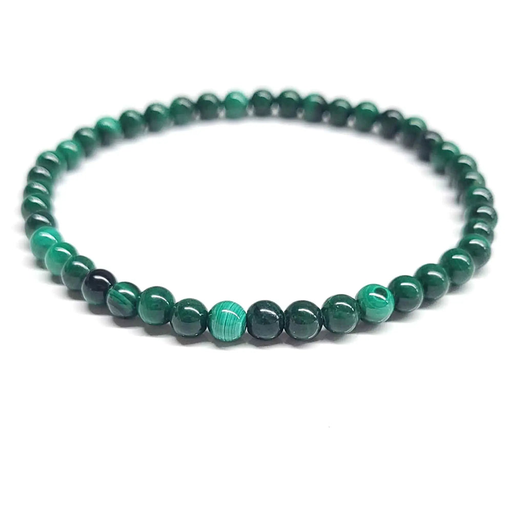 Natural Malachite Round Bead Bracelet - Abundant Love | Bracelets | Wiccan Center
