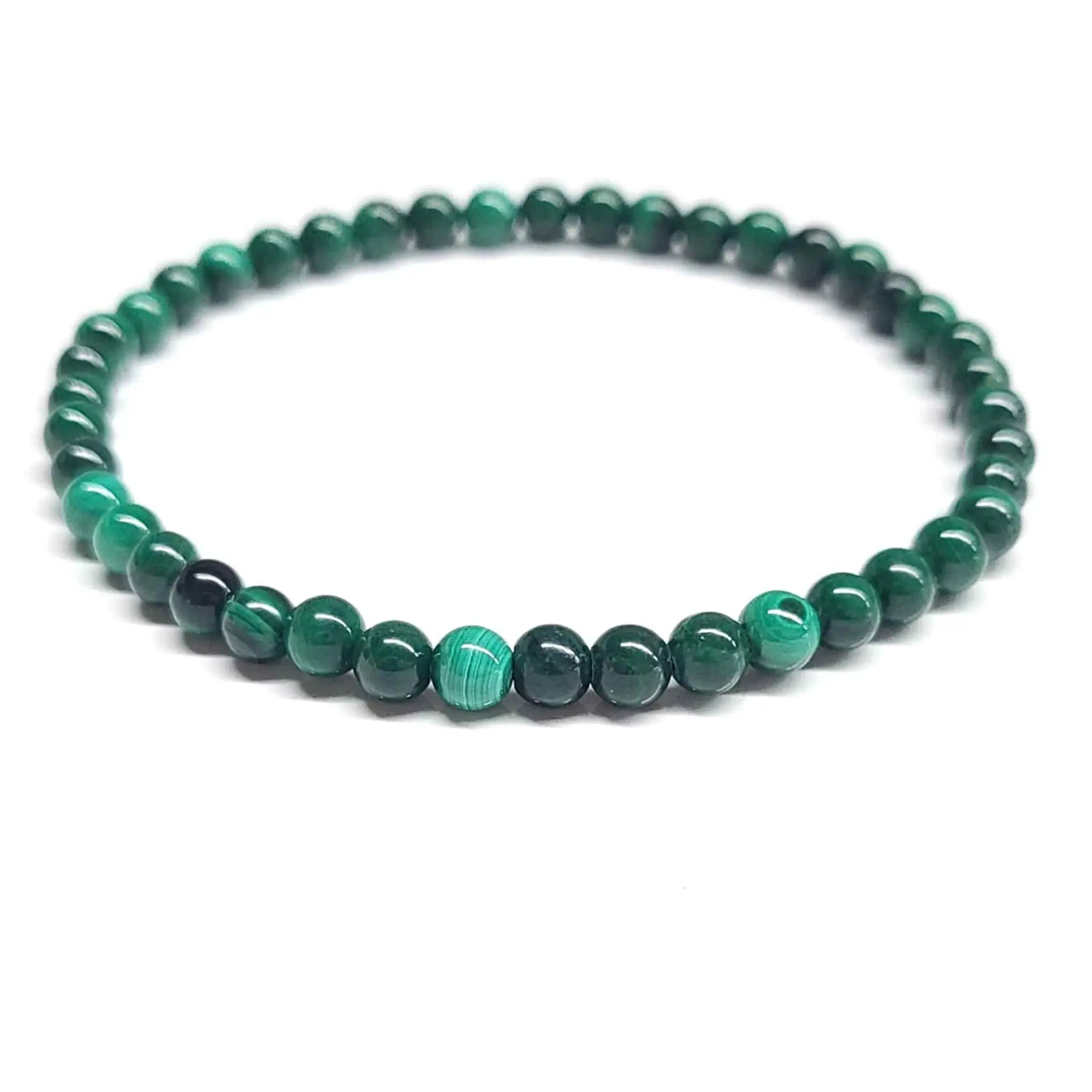 Natural Malachite Round Bead Bracelet - Abundant Love | Bracelets | Wiccan Center