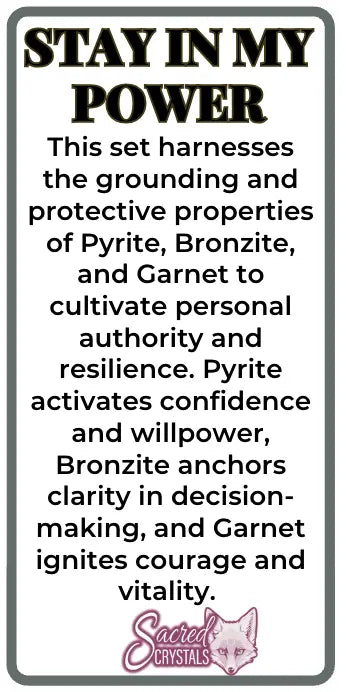 STAY IN MY POWER - Pyrite, Bronzite, Garnet Jewelry Set | Jewelry Set | Wiccan Center
