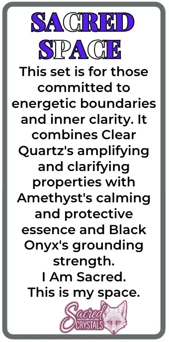 SACRED SPACE -Clear Quartz, Amethyst, Black Onyx Jewelry Set | Jewelry Set | Wiccan Center