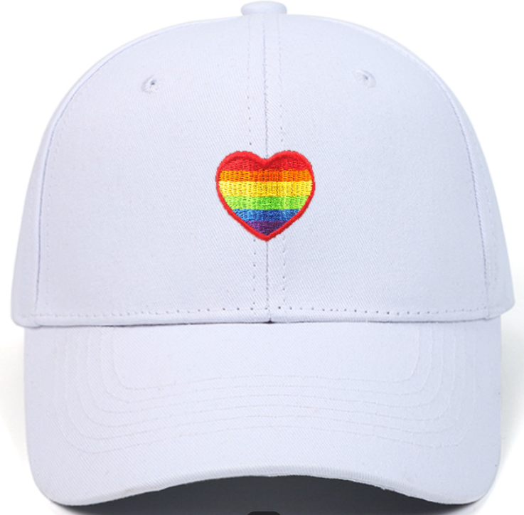🌈 Pride Heart Embroidered Baseball Cap – Unisex Adjustable Hat (Lots of Color Choices!) | | Wiccan Center