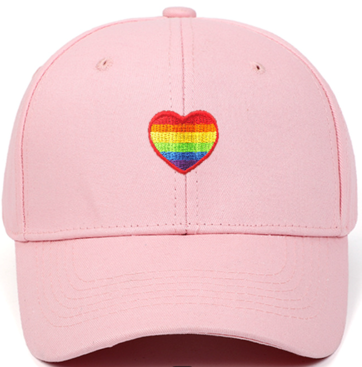 🌈 Pride Heart Embroidered Baseball Cap – Unisex Adjustable Hat (Lots of Color Choices!) | | Wiccan Center