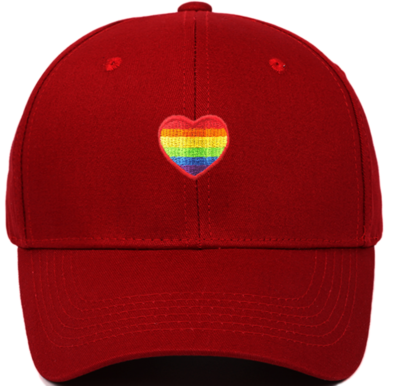 🌈 Pride Heart Embroidered Baseball Cap – Unisex Adjustable Hat (Lots of Color Choices!) | | Wiccan Center