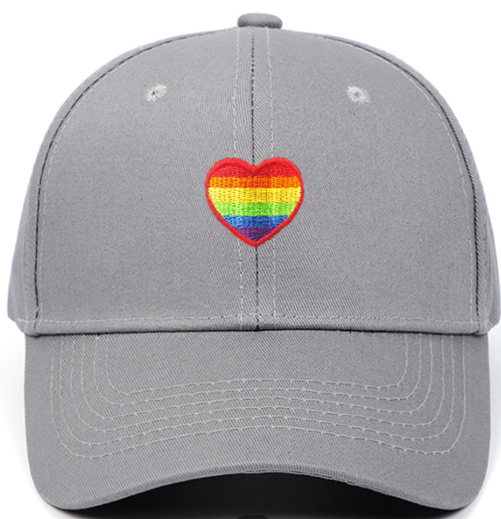 🌈 Pride Heart Embroidered Baseball Cap – Unisex Adjustable Hat (Lots of Color Choices!) | | Wiccan Center
