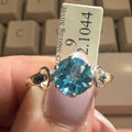 Sterling Silver Round Blue Topaz Ring with Scrollwork Detailing (Size 9) | Rings | Wiccan Center