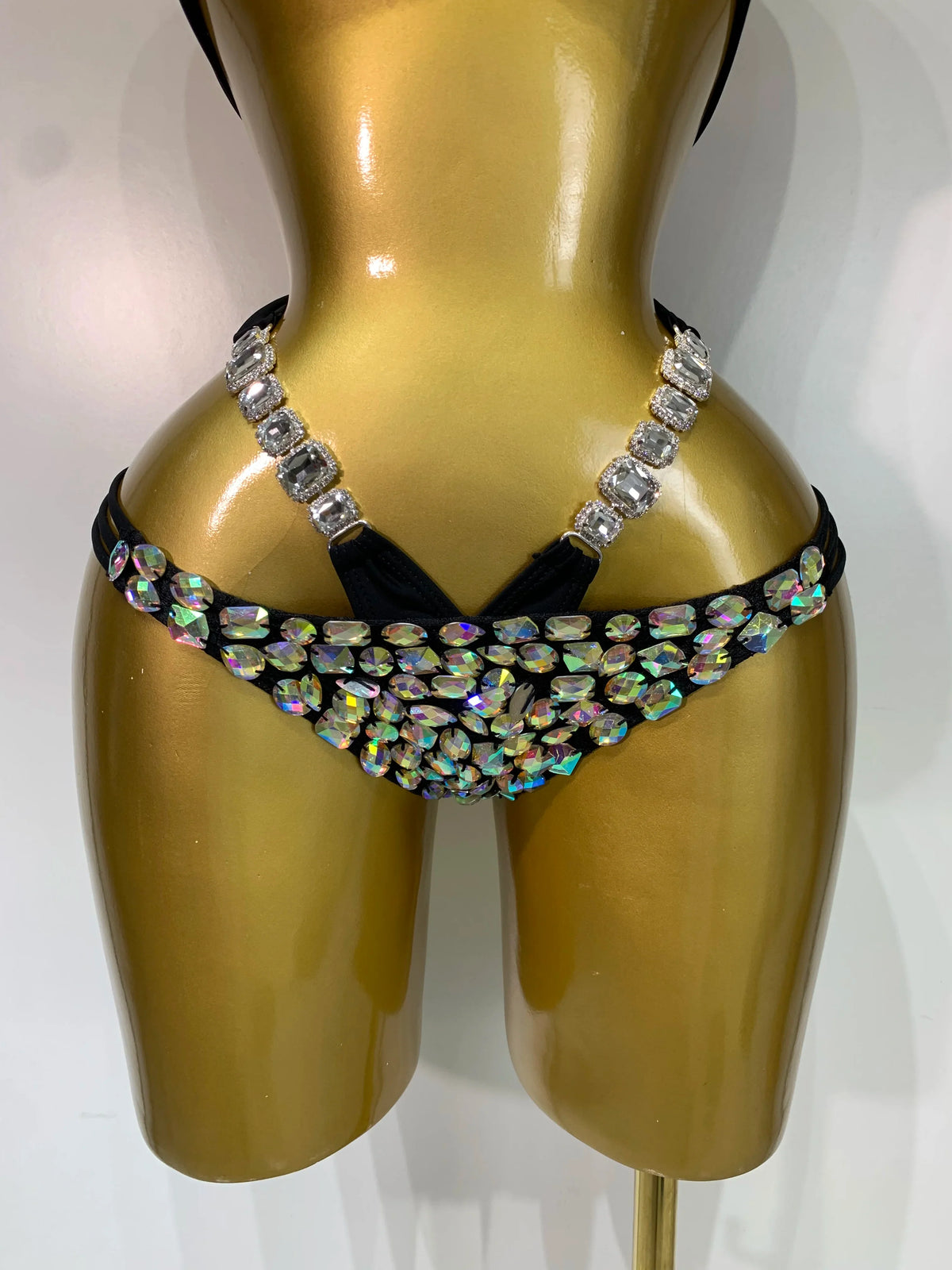 Crystal Diamond Bikini Two-Piece Set Sparkle Stage Performance Outfit | Costume Sets | Wiccan Center