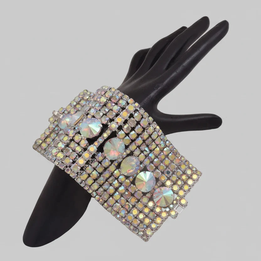 Gold-Plated Crystal Rhinestone Cuff | Bracelets | Wiccan Center