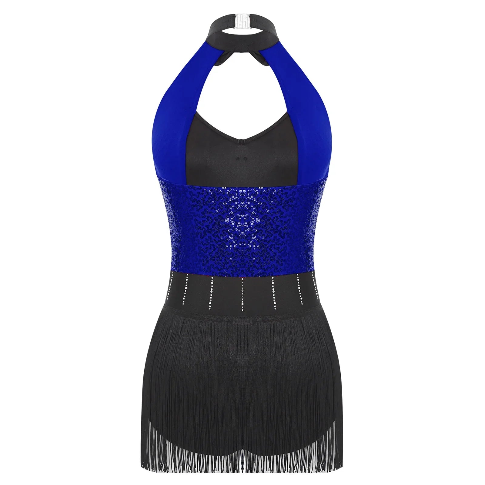 The Stardust Tuxedo Tassel Bodysuit – Luxury Sequins & Rhinestone Showgirl Leotard