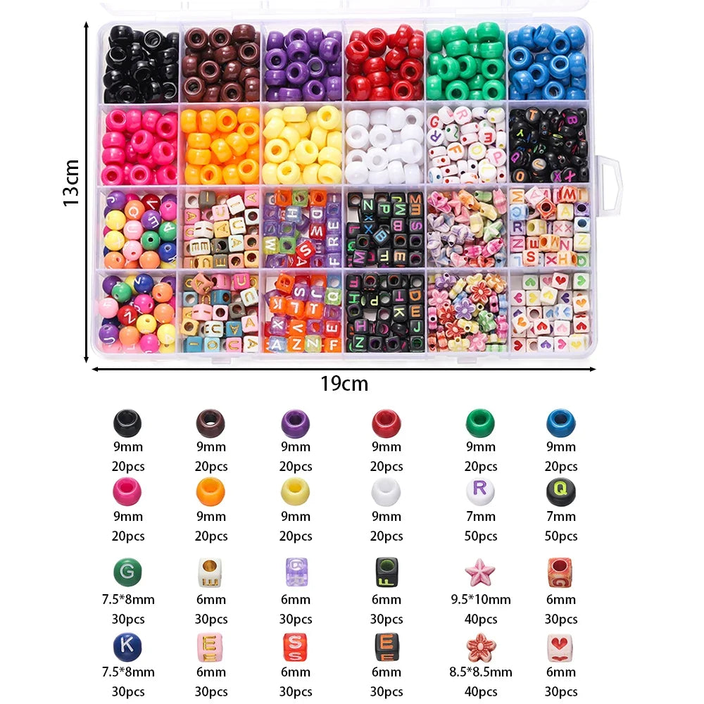 680PCS Colorful Acrylic Pony Beads & Square Letter Clay Spacer Beads – DIY Bracelet & Necklace Jewelry Making Kit | | Wiccan Center