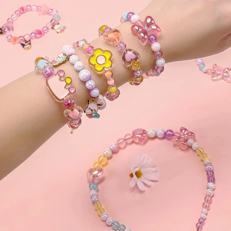 174pcs/Box Heart Acrylic Beads Flower Round Spacer Loose Beads Kits for Bracelet Keychain Jewelry Making Accessories | | Wiccan Center
