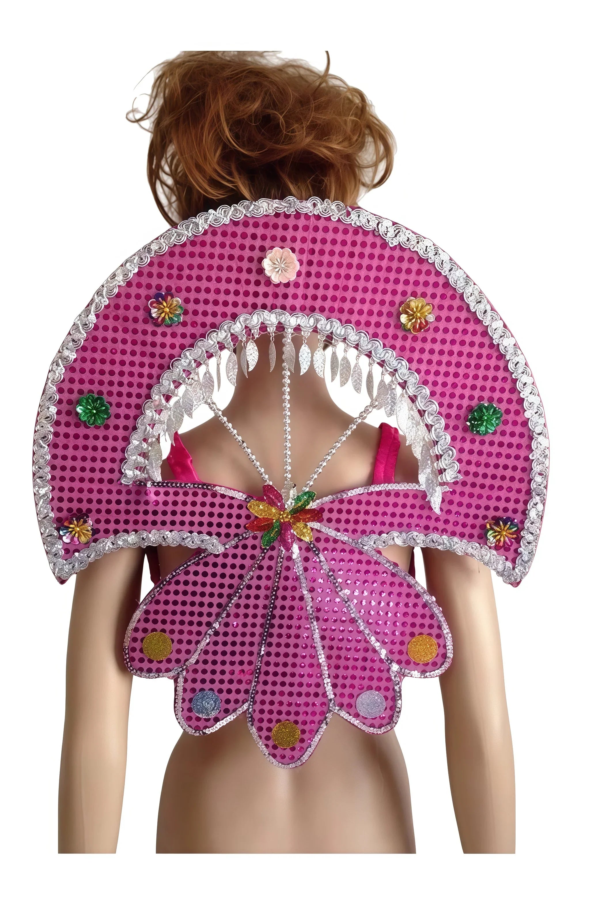Sequined Butterfly-Style Costume Backpiece with Draped Chain | Back Pieces | Wiccan Center