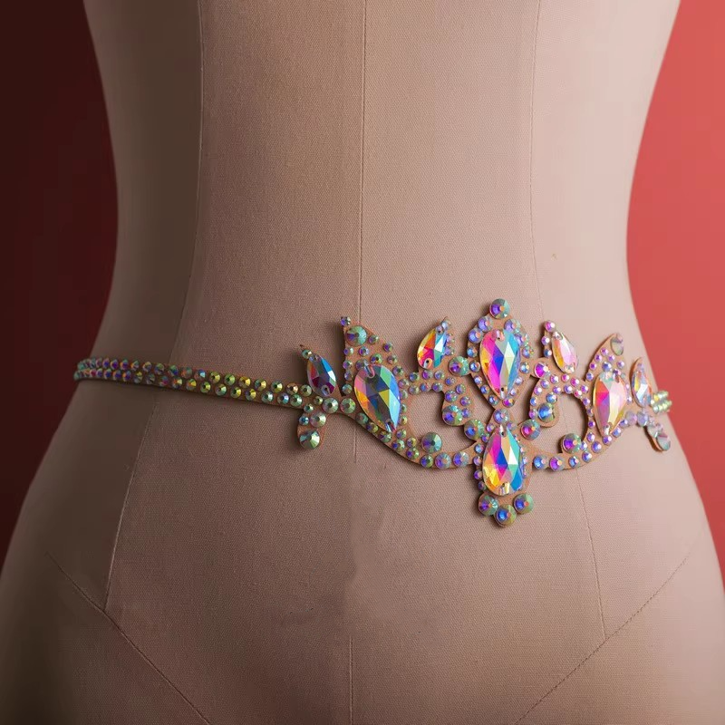 Sparkly Layered Rhinestone & Pearl Belly Dance Waist Chain Belt | Body Chains | Wiccan Center