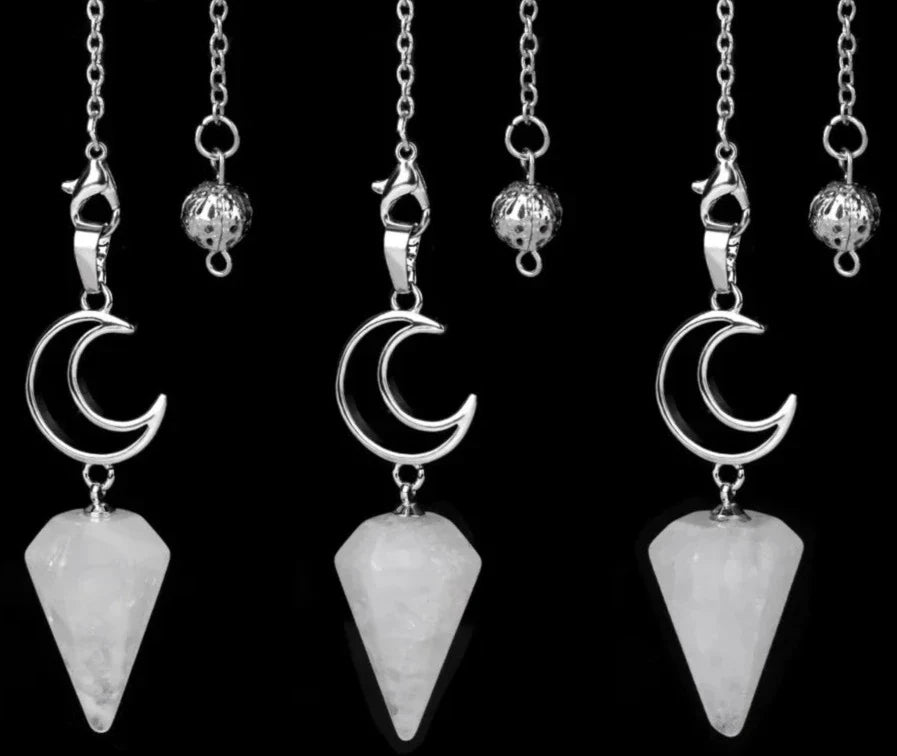 Crystal Crescent Moon Pendulums | Pendulums | Wiccan Center
