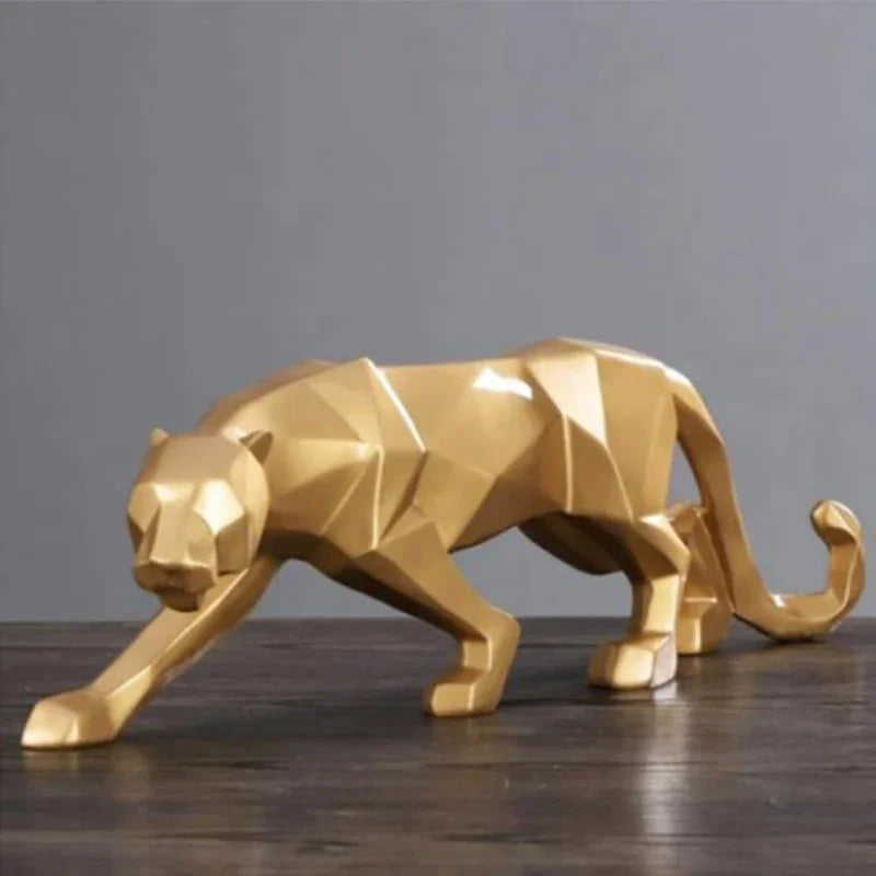 Home Decor Panther Statue Animal Figurine Abstract Geometric Style Resin Leopard Sculpture Home Office Desktop Decoration Crafts | | Wiccan Center