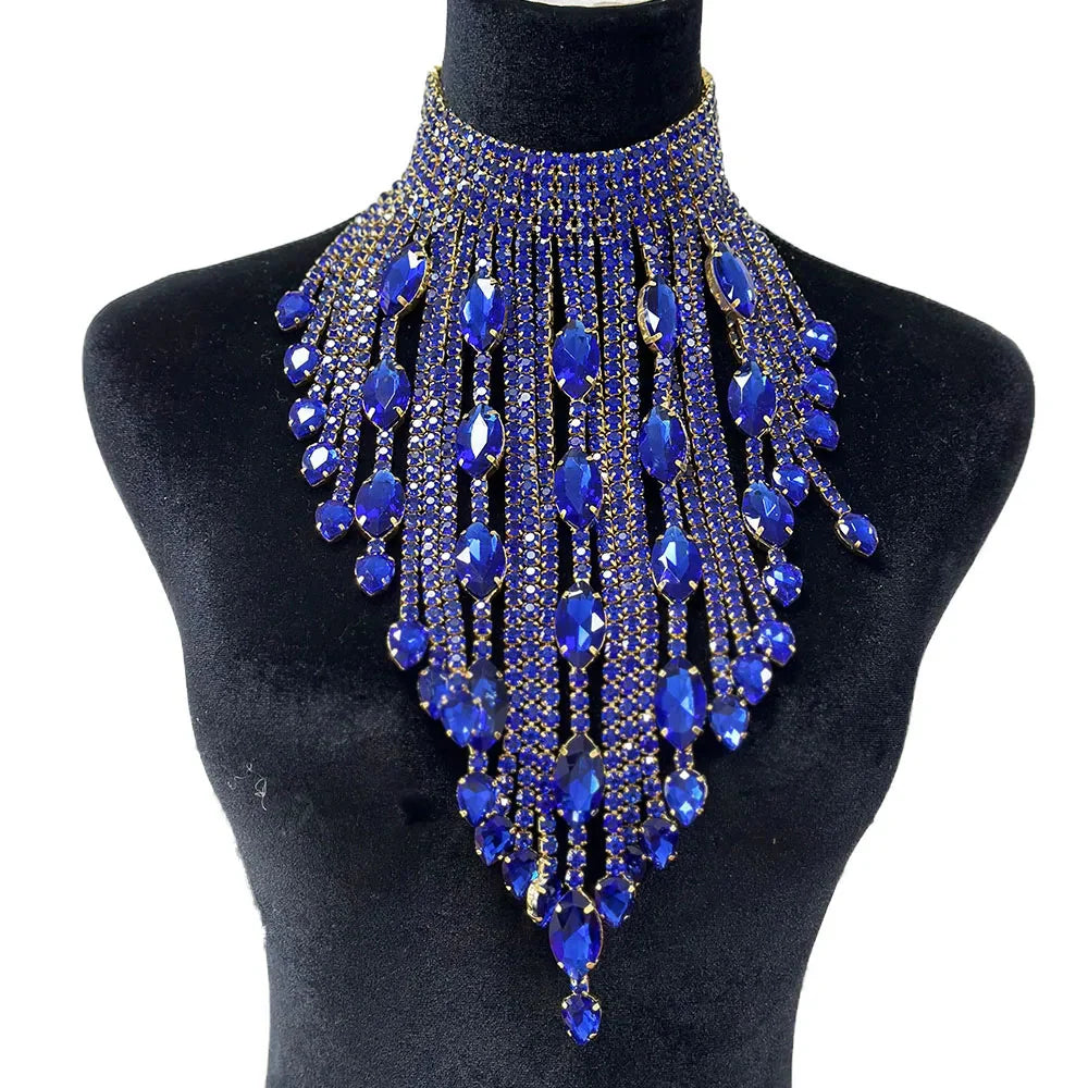 Rhinestone Crystal Long Fringe Tassel Crystal Drop | Necklaces | Wiccan Center