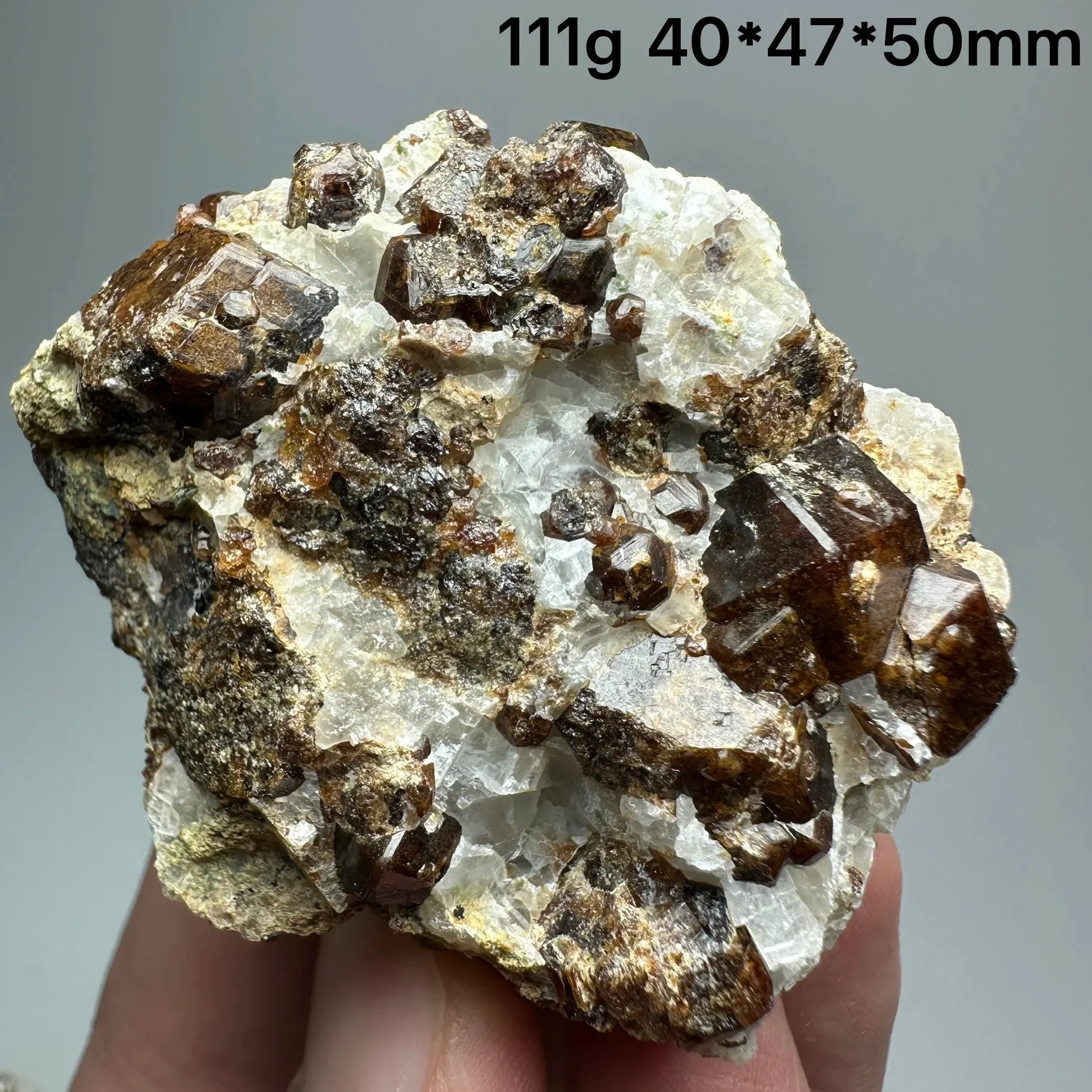 Natural Dark Brown Andradite Garnet Cluster Raw Crystal Mineral Specimen Calcite Matrix Healing Stone Home Decoration