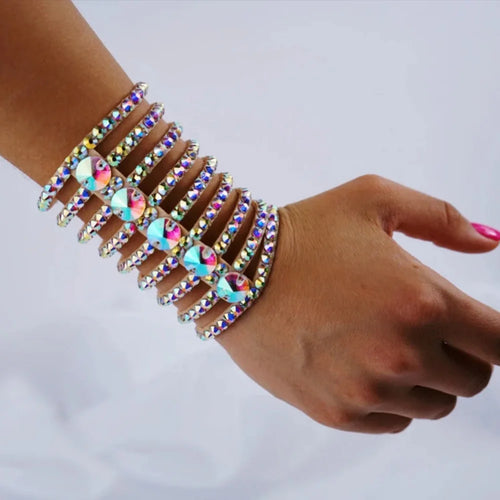 AB Rhinestone Crystal Wrap Tier Cuff | Bracelets | Wiccan Center