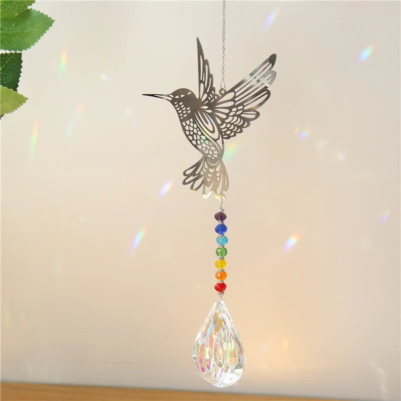 Animal metal sheet butterfly pendant crystal ball prism sun catcher DIY hanging decoration window decoration garden sun catcher | | Wiccan Center