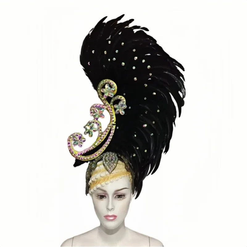 The Stardust Royal Plume – Feathered Carnival & Cabaret Stage Headdress | | Wiccan Center