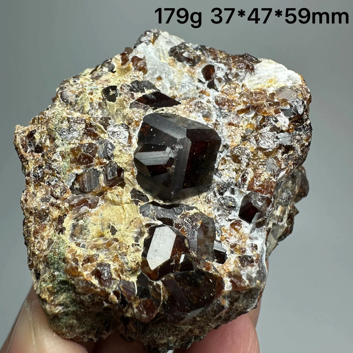 Natural Dark Brown Andradite Garnet Cluster Raw Crystal Mineral Specimen Calcite Matrix Healing Stone Home Decoration