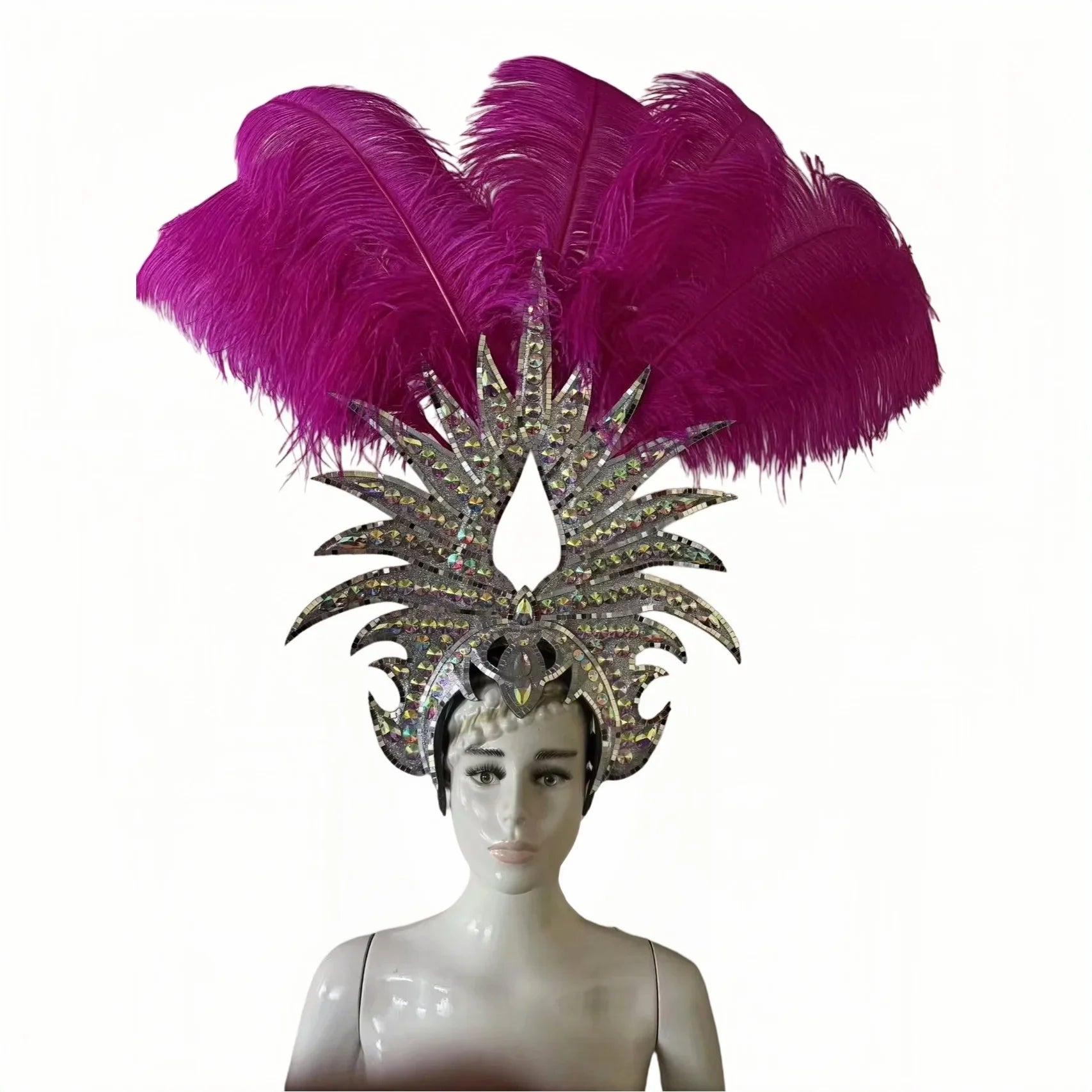 The Stardust Majestic Feather Crown – Carnival & Cabaret Stage Headdress | | Wiccan Center
