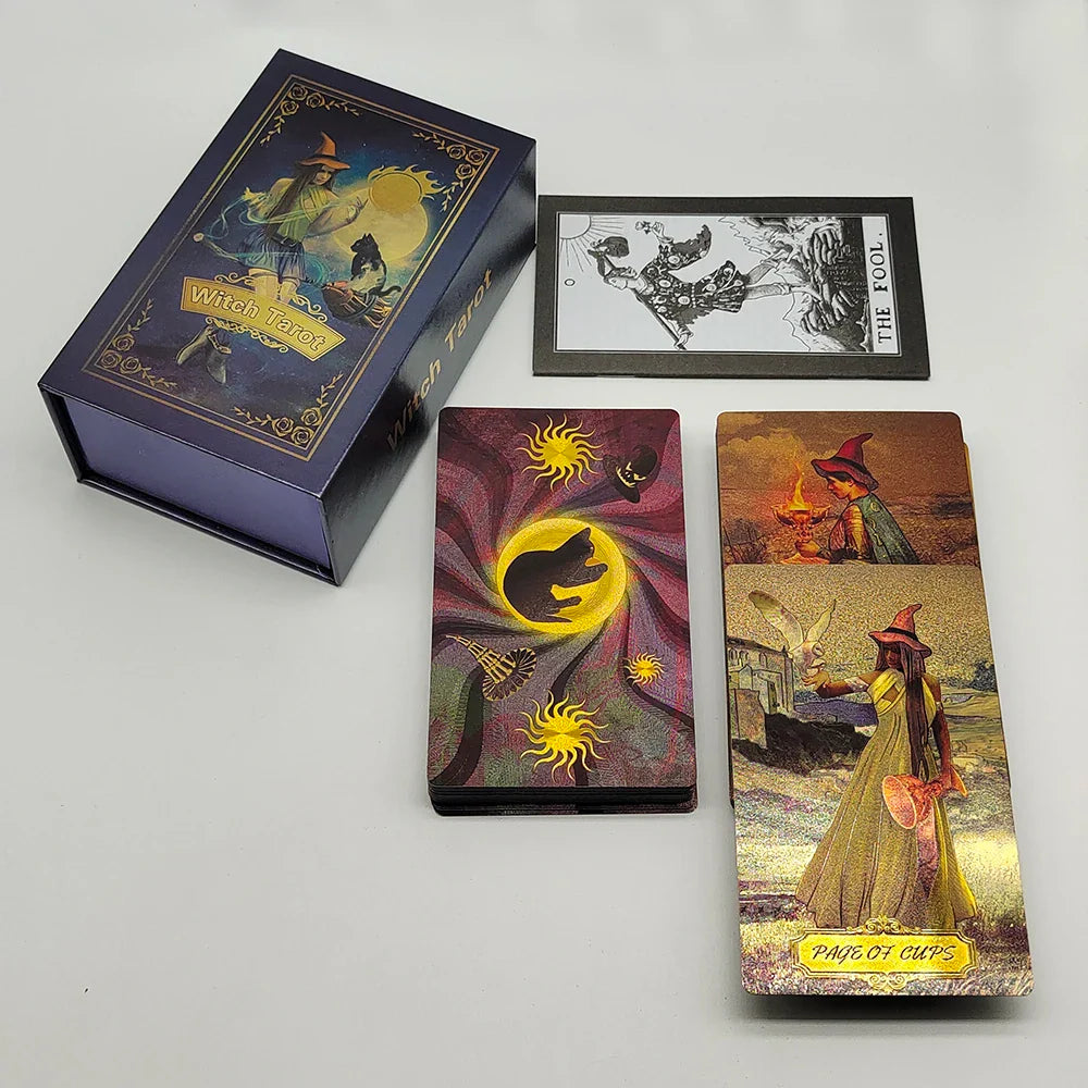 New Plastic Rider Waite Tarot Hot Stamping Gold Foil Tarot Exquisite Board Game Divination Cards For Collection | | Wiccan Center