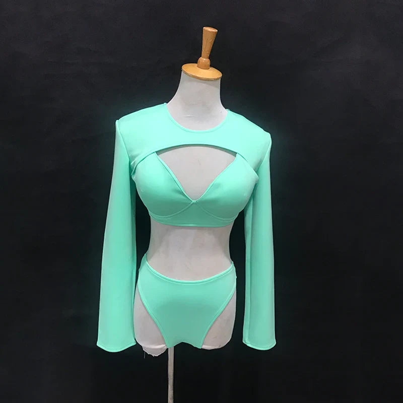 The Stardust Electra Performance Set – Long-Sleeve Pole & Gogo Bikini