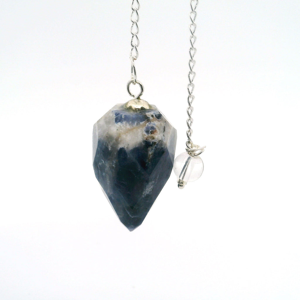 Sodalite Faceted Droplet Gemstone Pendulum | Crystals & Minerals > Specimens | Wiccan Center