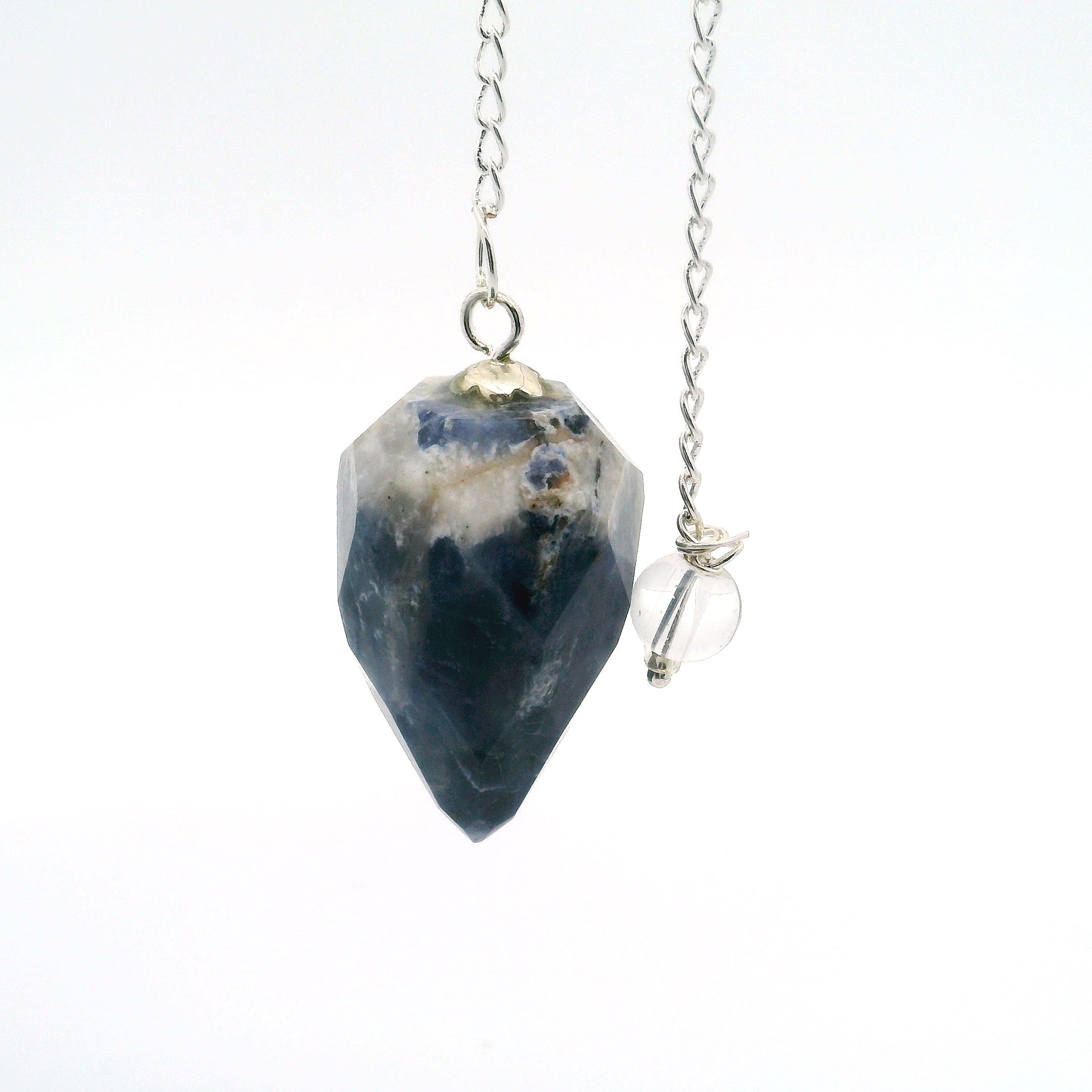 Sodalite Faceted Droplet Gemstone Pendulum | Crystals & Minerals > Specimens | Wiccan Center