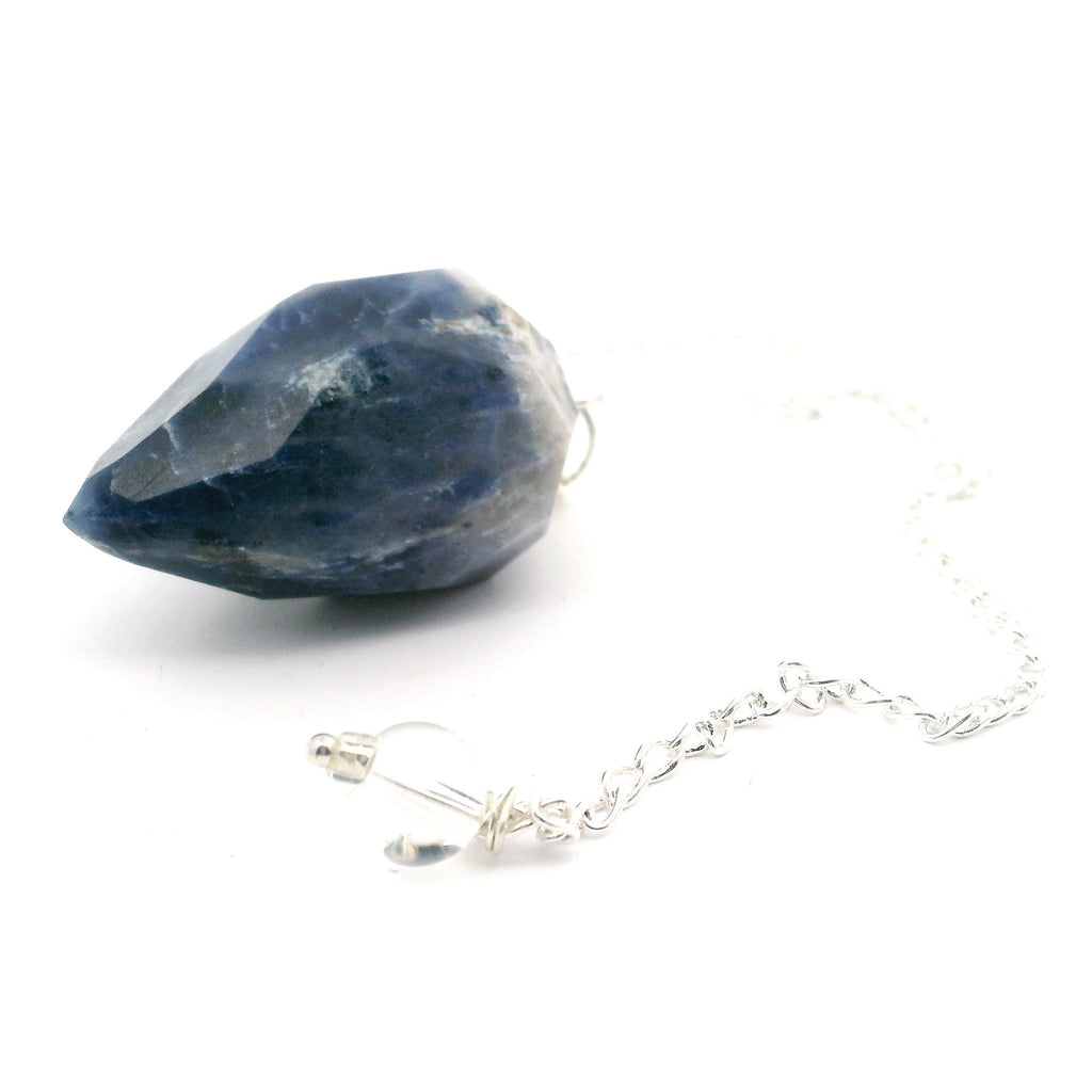 Sodalite Faceted Droplet Gemstone Pendulum | Crystals & Minerals > Specimens | Wiccan Center