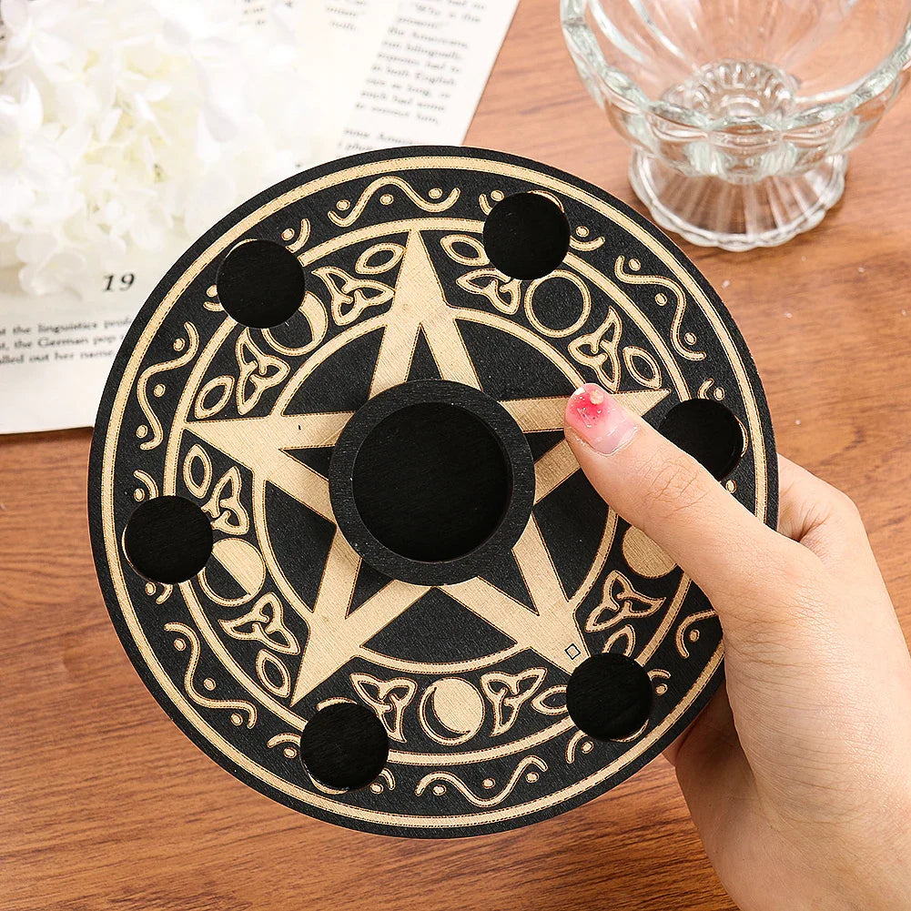 Pentacle Crystal Ball & Candle Holder | Candle Holders | Wiccan Center