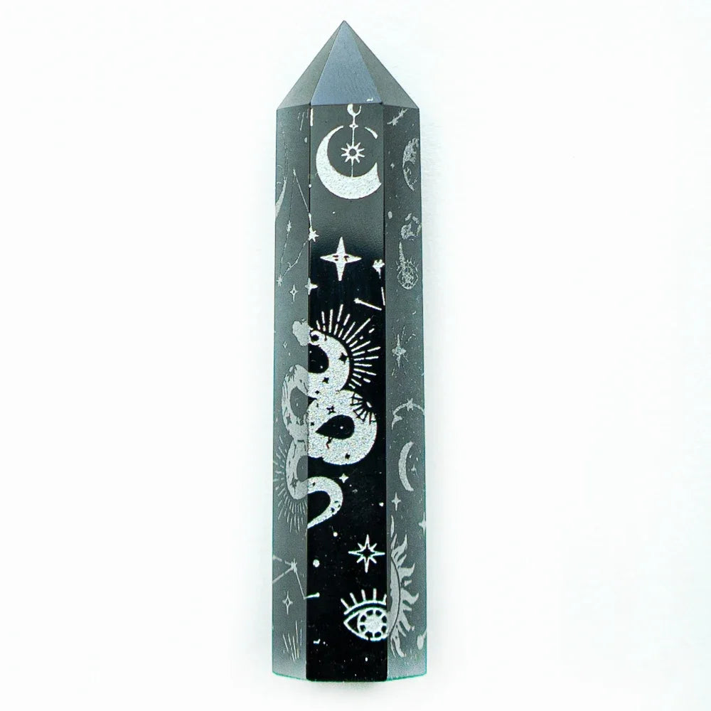 Snake, Sun, Moon, Star Crystal Tower Obelisks | Crystals | Wiccan Center