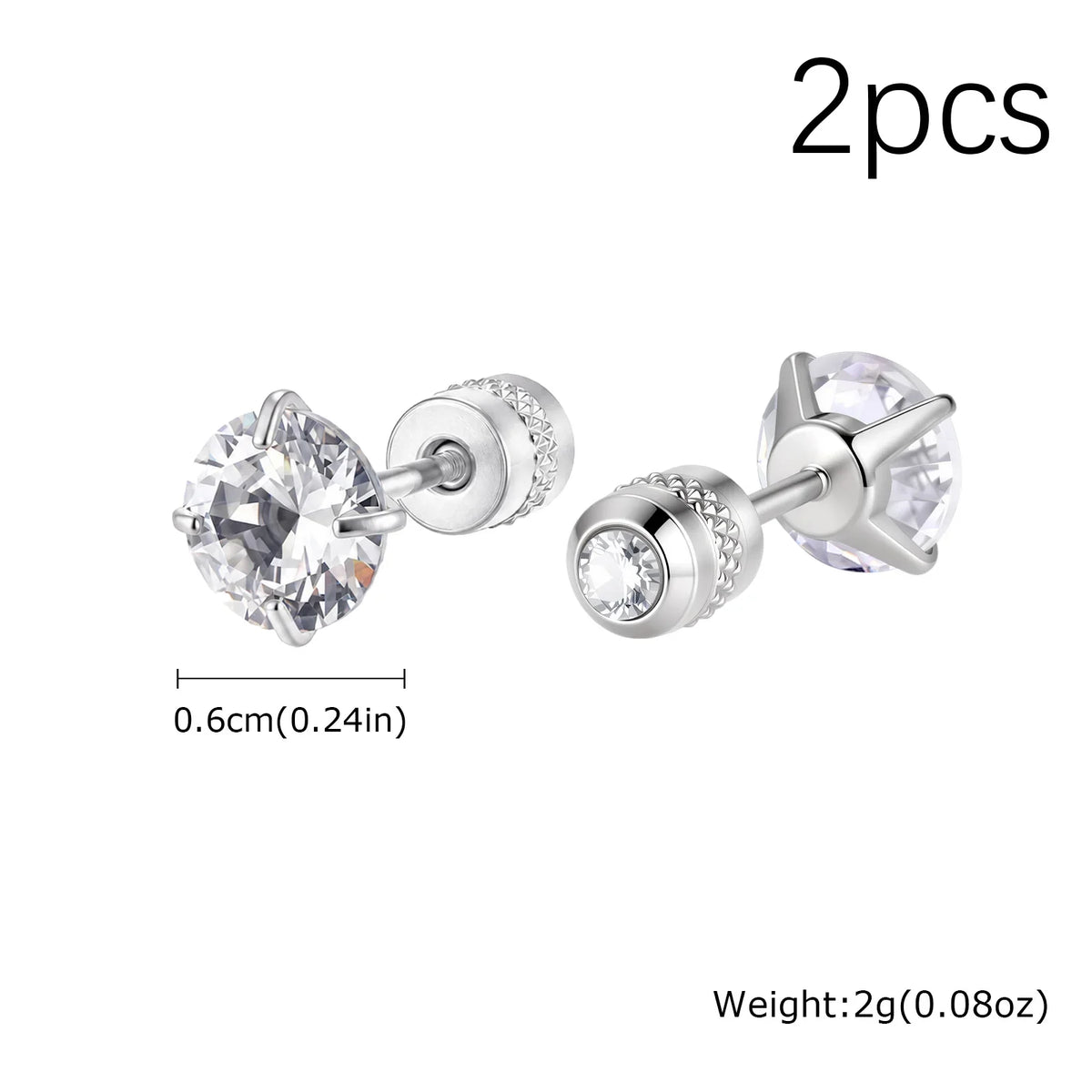 CZ Stud Earrings for Men Women,Hypoallergenic Stainless Steel Round Cubic Zirconia Stud Earrings,Body Piercing Jewelry | | Wiccan Center