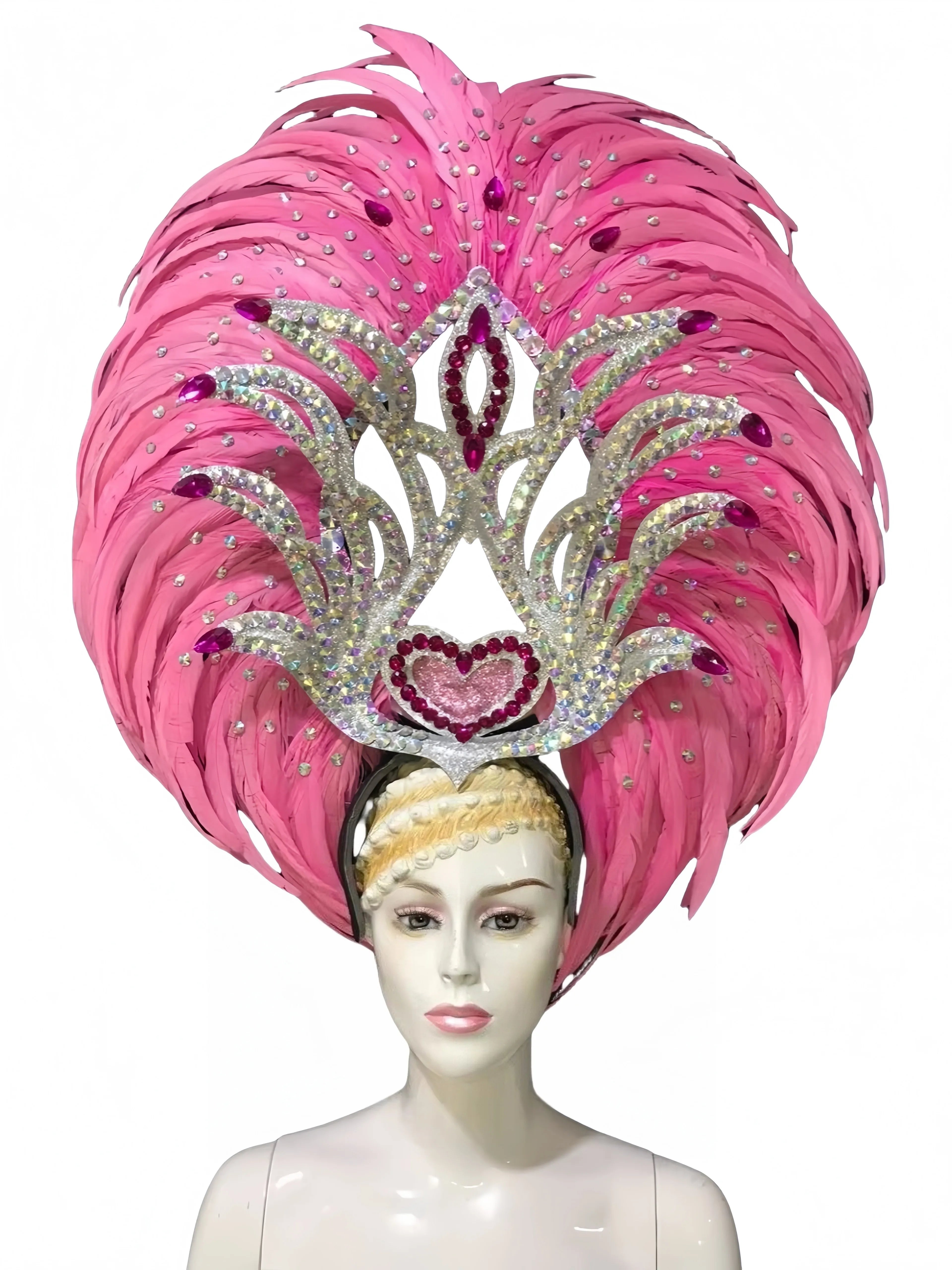 Feather headdress samba costume carnival halloween party bar performance hat makeup dance wings parade