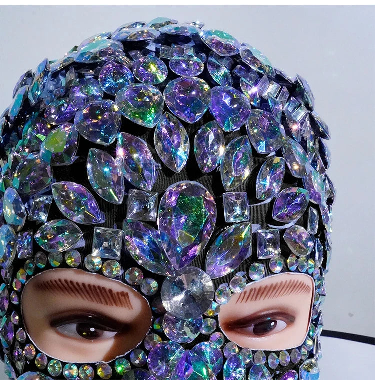 Super Shiny Rhinestone Full Face Headwear Mask | Masks | Wiccan Center
