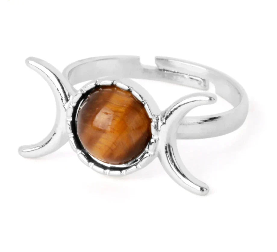 Crystal Triple Moon Rings | Ring | Wiccan Center